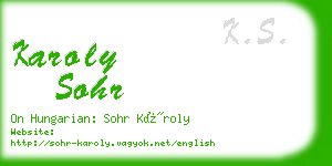 karoly sohr business card